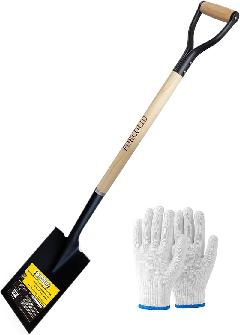 FORCOLID Spade Shovel for Digging, Edging Shovel, Lawn Edger Tool with D-Handle, Forged Steel Y-Grip, for Digging, Lawn Edging, Pruning, 45 inch Heavy Duty Weed Puller Tool - Image 1